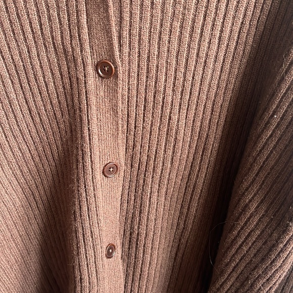 Reformation Brown Ribbed Button-Up Cardigan - Picture 4 of 5